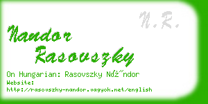 nandor rasovszky business card